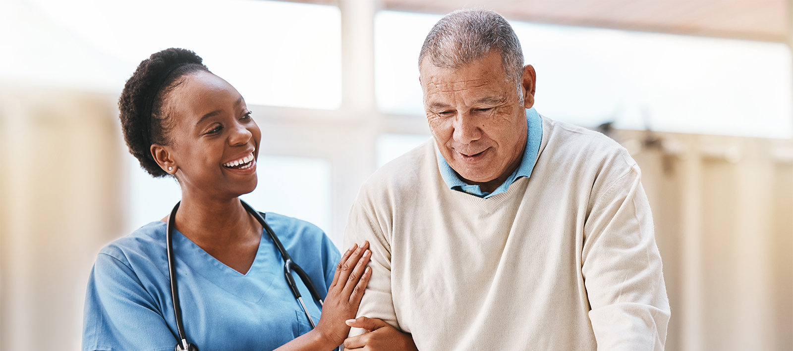 Nurse with senior man